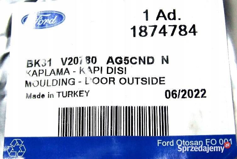 NAKŁADKA LISTWA DRZWI PRZÓD PRAWA FORD TRANSIT