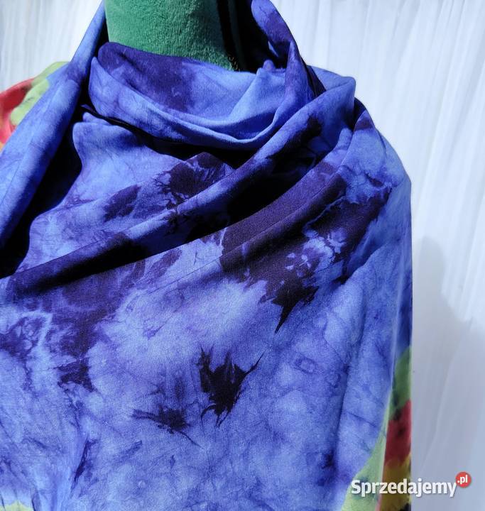 Duża chusta szal tie dye barwiona boho bohemian Dla kobiet