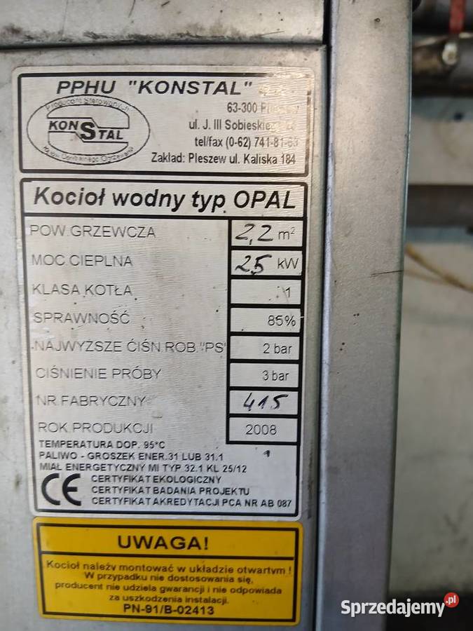 Sprzedam piec na ekogroszek Konstal pleszew Częstochowa