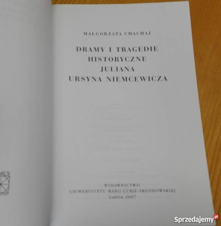 Dramy i tragedie historyczne J U Niemcewicza M Gdańsk