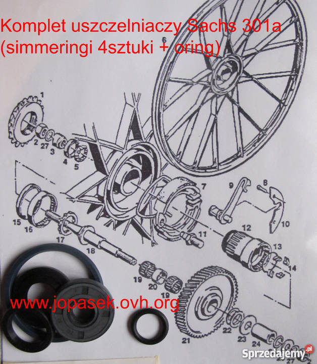 Komplet uszczelniacze simmeringi do rower z Łódź