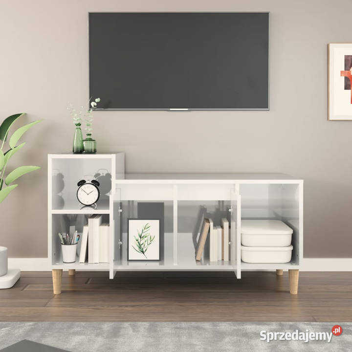 Szafka pod TV wysoki połysk biała 100x35x55 mazowieckie