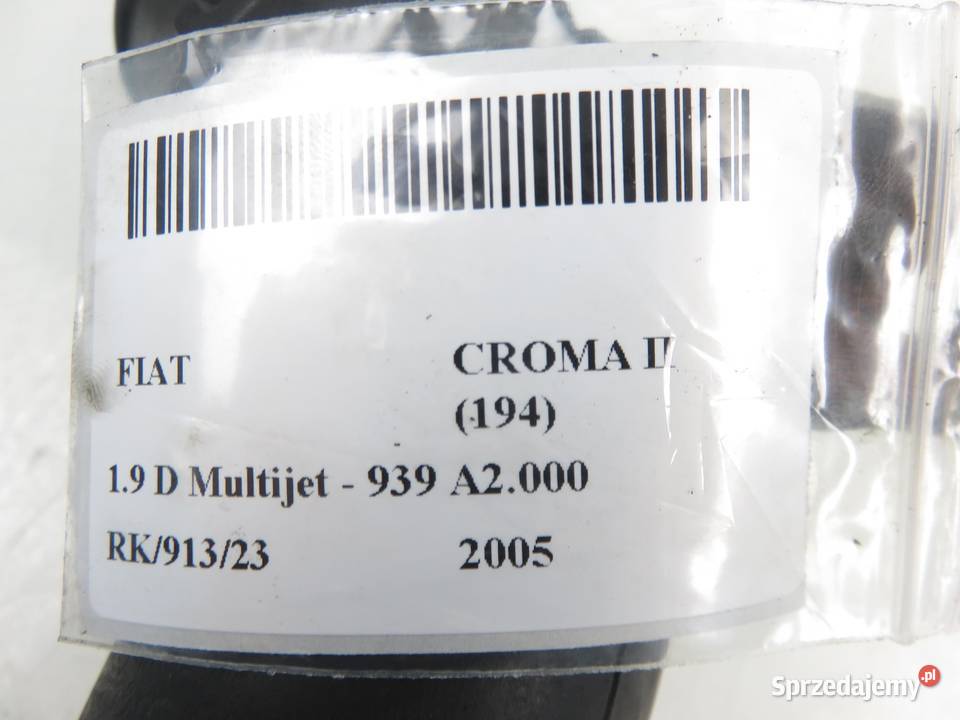 RURA INTERCOOLERA FIAT CROMA II 19 D 51739709 osobowe Części samochodowe