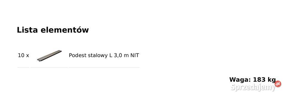 10 x Podest stalowy 30 m rusztowanie elementy Stare Siołkowice