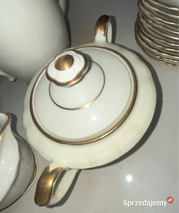 Serwis na 9 osób Hackefors Szwecja Ręcznie Porcelana i szkło Gdańsk