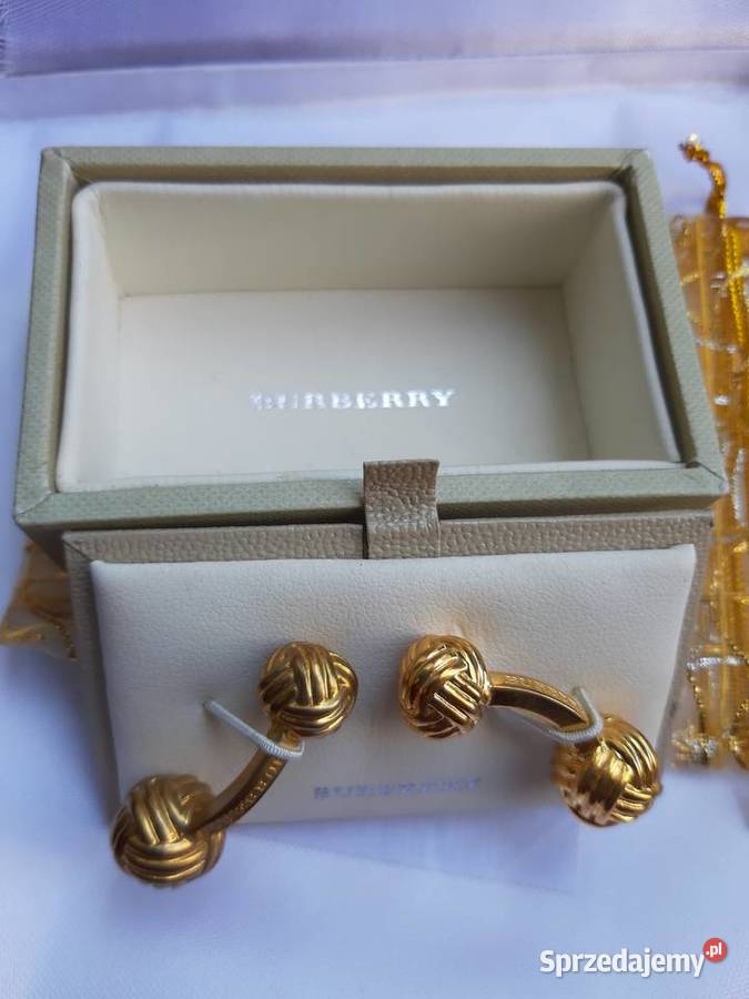 BURBERRY ZŁOCONE SPINKI MANKIETOryginałNowe w pozłacane mazowieckie Konstancin-Jeziorna