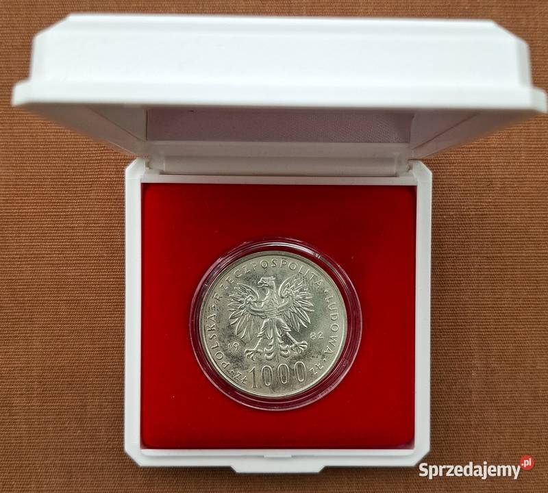 JPII Srebrna Moneta 1000 PRL W oryginalnym Etui Gliwice