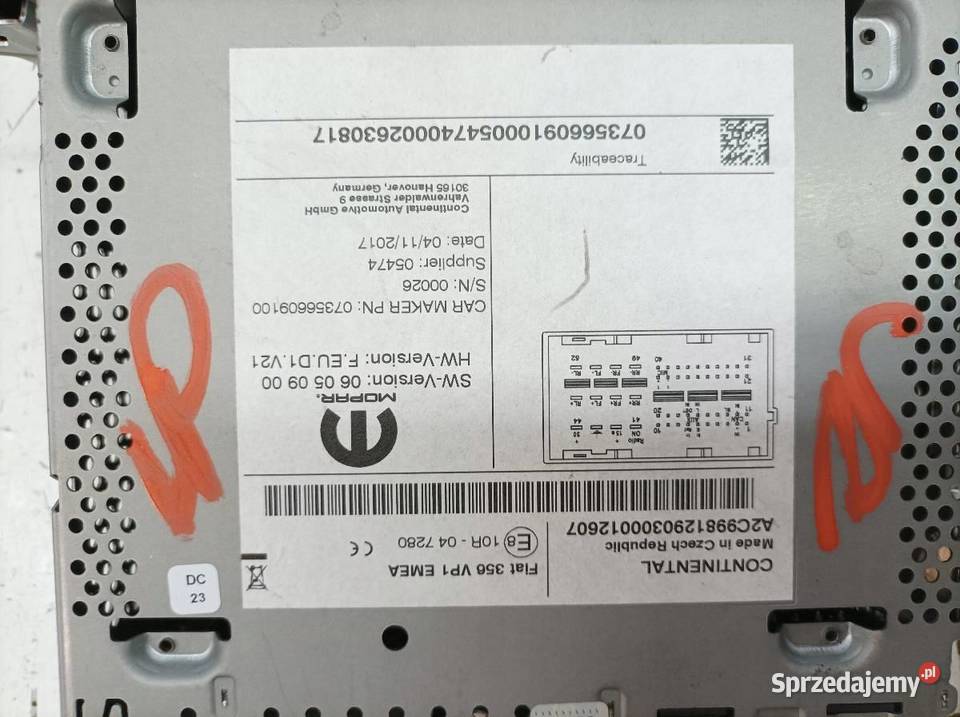 RADIO 0735660910 Fiat Tipo II 2016 świętokrzyskie