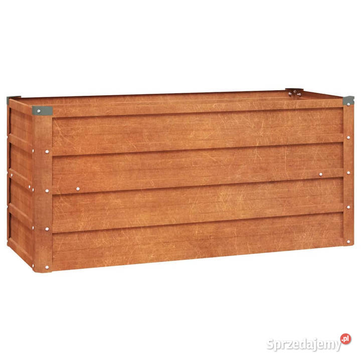 Podwyższona donica rdzawa 100x40x45 stal mazowieckie Warszawa