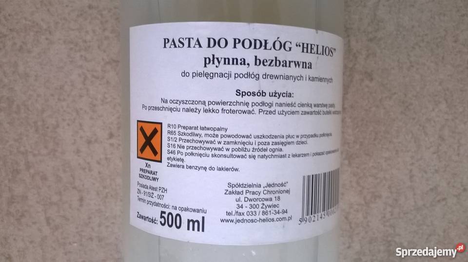 Pasta do podługpłynna bezbarwna HELIOS dolnośląskie Wrocław sprzedam