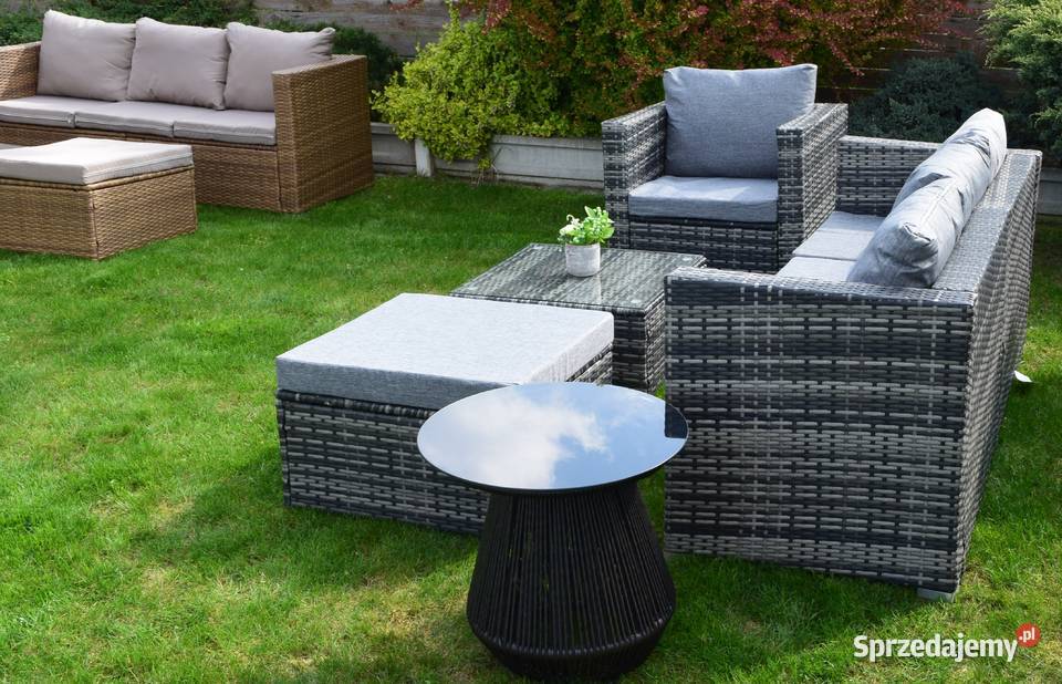 Zestaw mebli ogrodowych szary technorattan sofa Bełchatów sprzedam