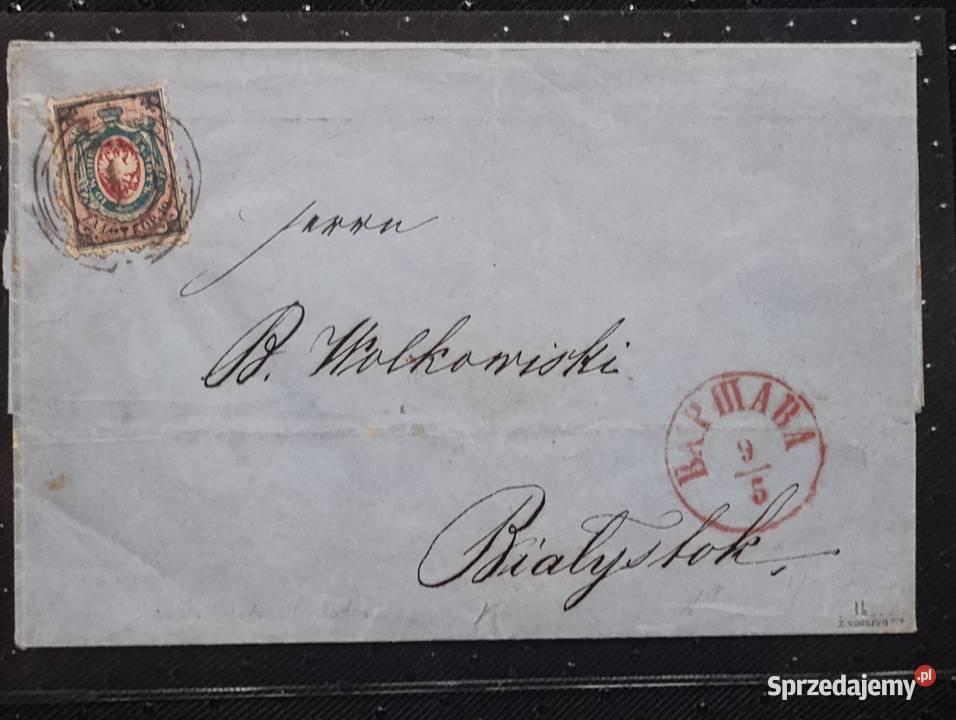Koperta z Fi 1B Królestwo Polskie 1860 Gwarancja wielkopolskie