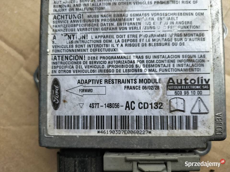 MONDEO MK3 4S7T14B056AC SENSOR MODUŁ KOMPUTER Kamień-Kolonia sprzedam