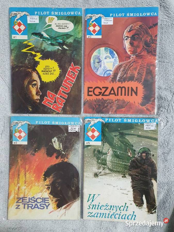 Pilot Śmigłowca zestaw 4 komiksów 2 wydanie 1989 Gdynia