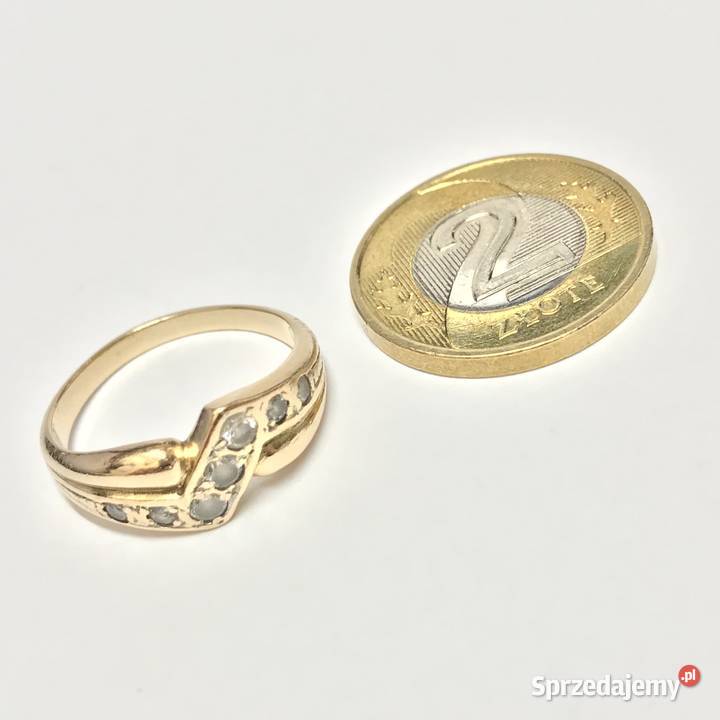 Złoty PIERŚCIONEK 14K cudowny WZÓR piękne złote Warszawa