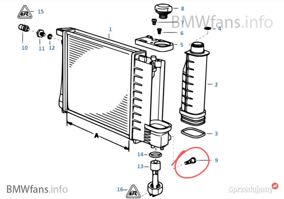 Śruba zamykająca spustowa chłodnicy BMW E30 E36 Przemyśl