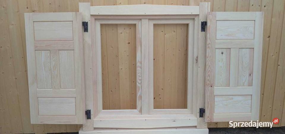 Okno drewniane z okiennicą Okna ścienne Żołynia