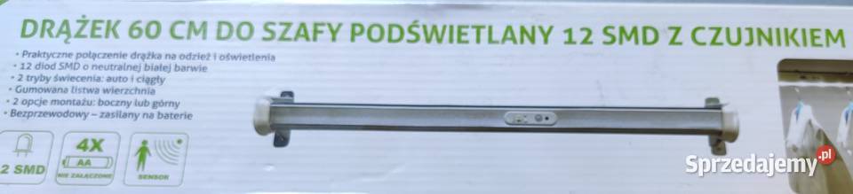 Nowy podświetlany drążek do szafy Szczecin