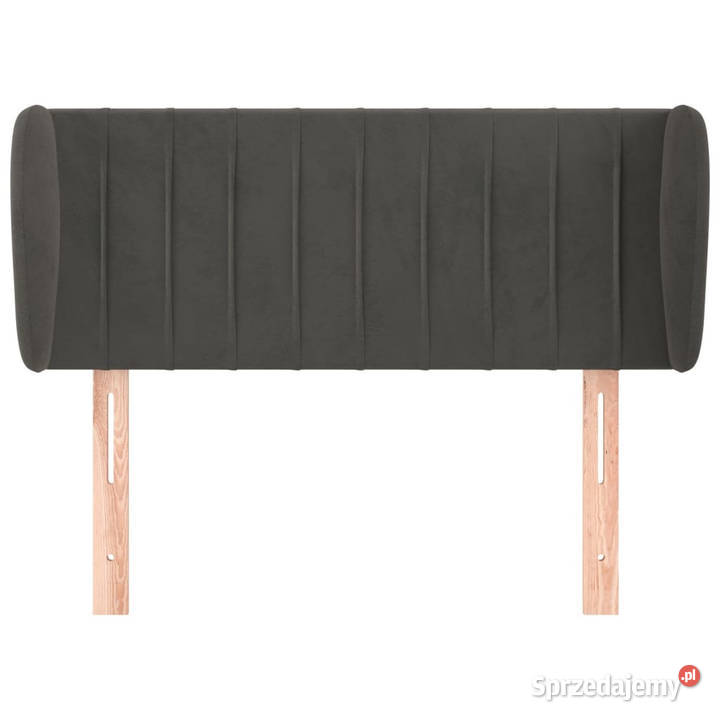 Zagłówek uszak ciemnoszary 83x23x7888 aksamitny mazowieckie