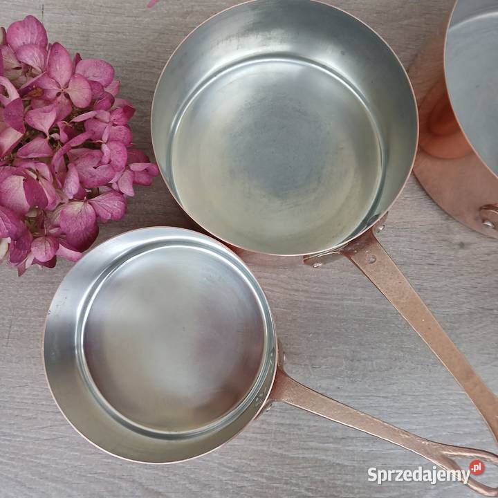 Miedziany garnek miedziane rondle komplet 4 Warszawa sprzedam