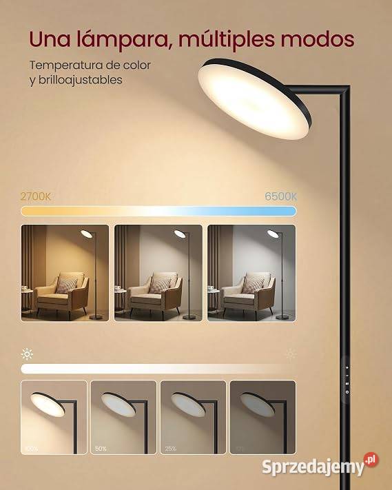 Lampa podłogowa regulowana wysokość głowica