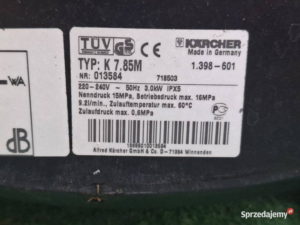 Myjka Karcher K 785M Zwijacz Mosiężna pompa Myjki ciśnieniowe Radom