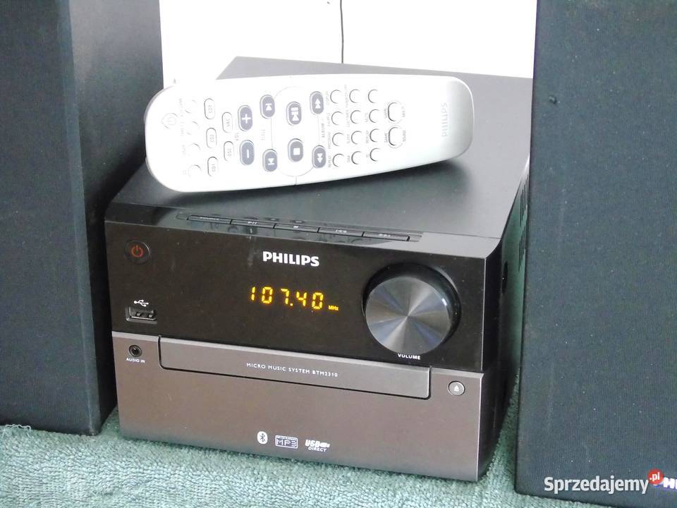 Wieża Philips pilot USB mp3 BT CD AUX kol Jasło