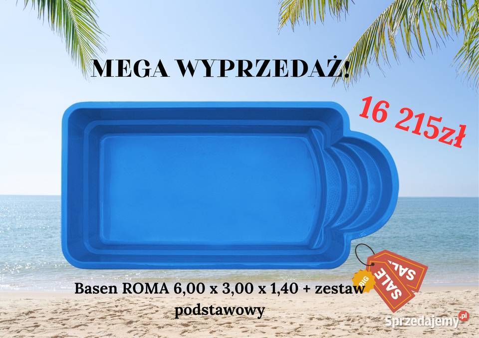 Basen ogrodowy poliestrowy gotowy 6x3x14 baseny Opole