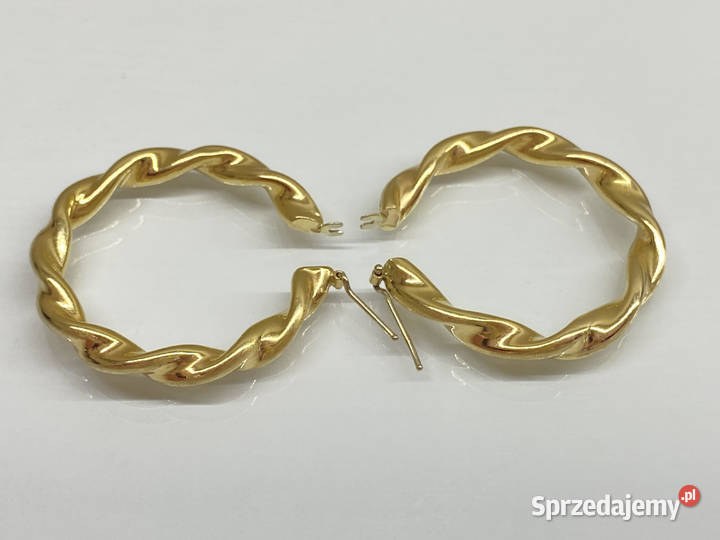 ZŁOTE KOLCZYKI KOŁA KRĘCONE 25 ZŁOTO pr585 Kolczyki