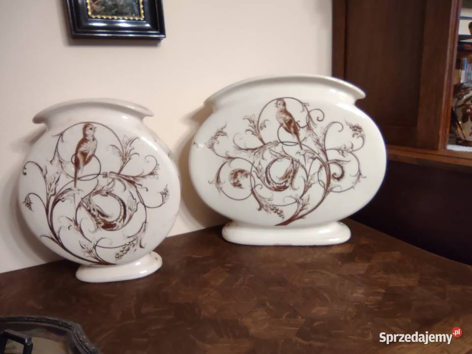 Dwa piękne duże wazony kominkowe Stara porcelana Porcelana i szkło Gniezno