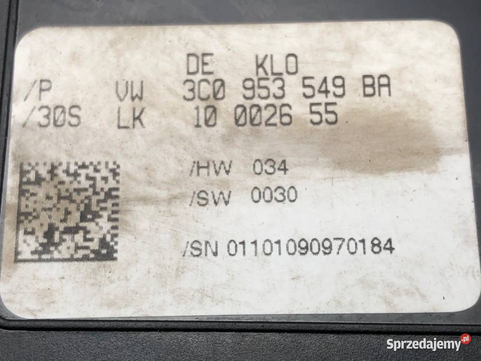 MODUŁ SKRĘTU VW PASSAT B6 3C0953549BA Kombi 0511