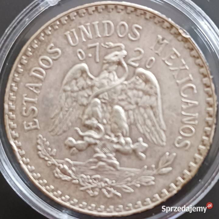 1 Peso Meksyk 1938 r Srebro oryginał piękne