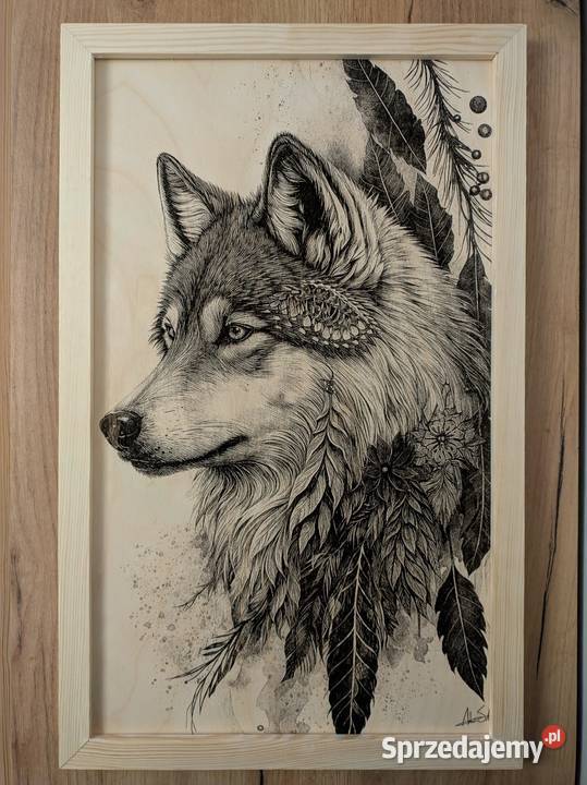 Wilk Boho Dekoracja Premium na Ścianę Naturalne Myślenice