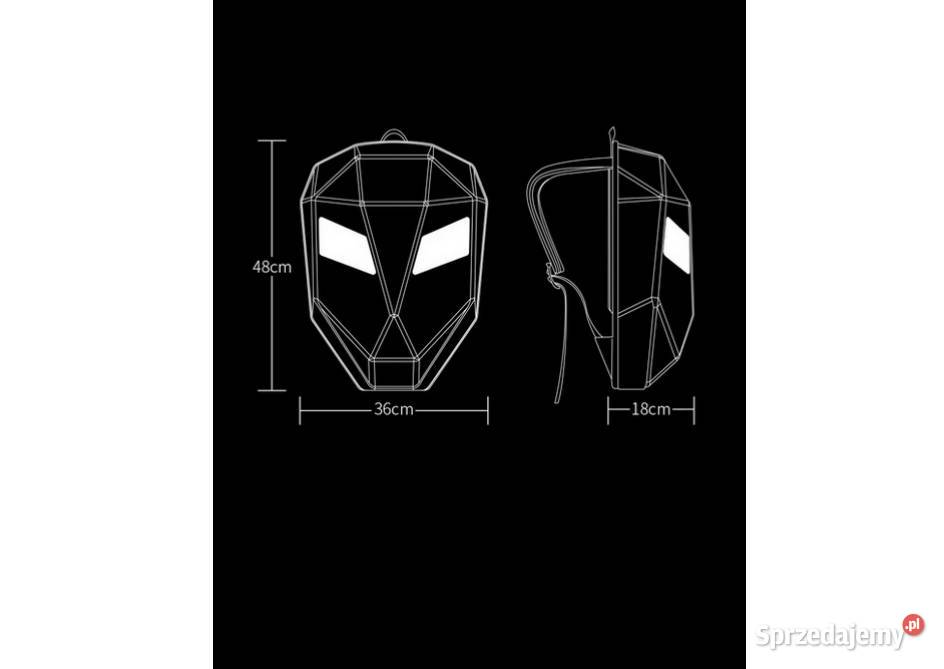 PLECAK MOTOCYKLOWY LED ANIMACJE TWARDY GARB Torby, plecaki i walizki Sosnowiec