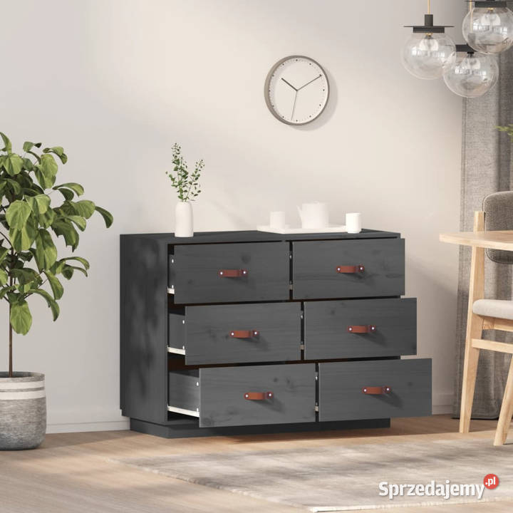 Komoda szara 100x40x75 lite drewno sosnowe Warszawa sprzedam