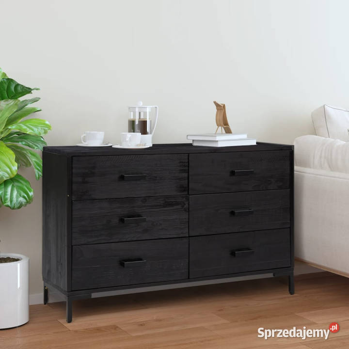 Szafka czarna 110x35x70 lite drewno sosnowe mazowieckie Warszawa