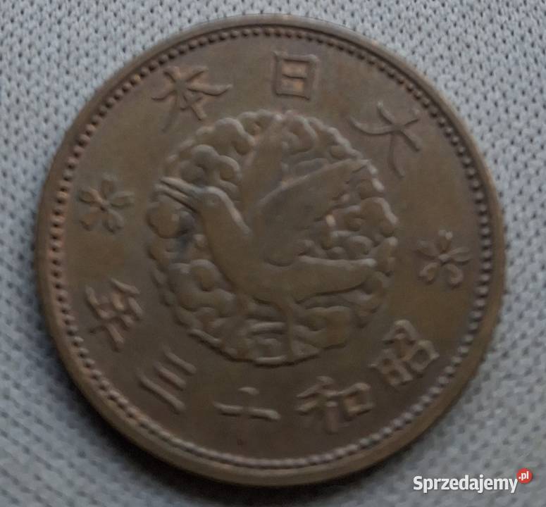 JAPONIAHIROHITO1 SEN 1938 r 13 PTAK BRĄZ Legionowo
