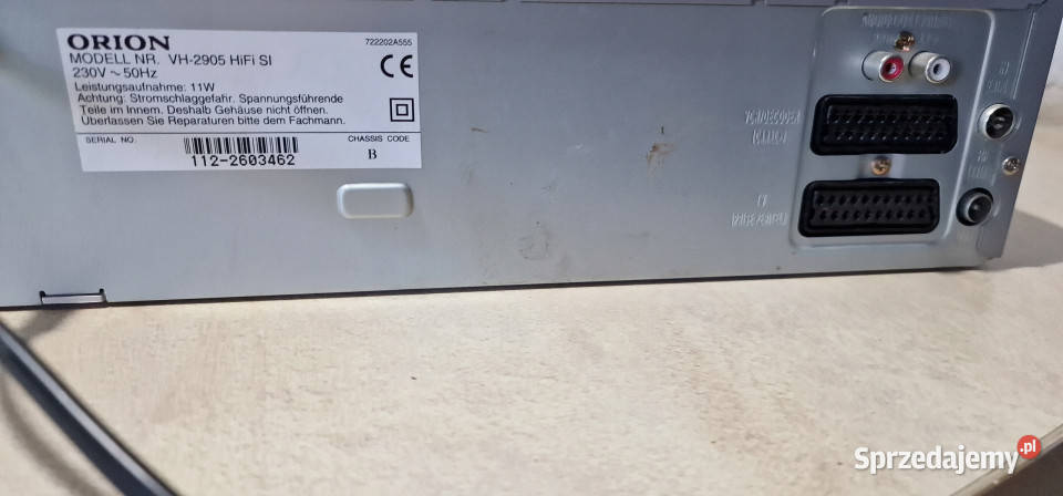 Magnetowid Orion VH2905 VH 2905 Video VHS wielkopolskie Międzychód sprzedam