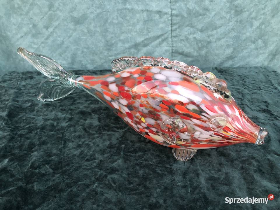 PRL ryba szklana Porcelana i szkło łódzkie Łowicz