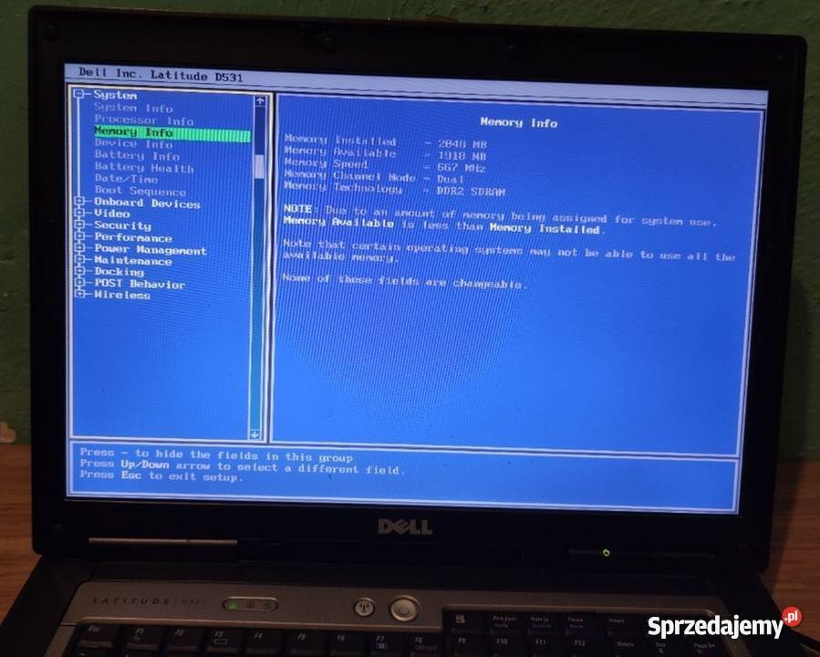 Sprawny Dell Latitude D531 z RS232 WIFI wgrany mazowieckie Warszawa