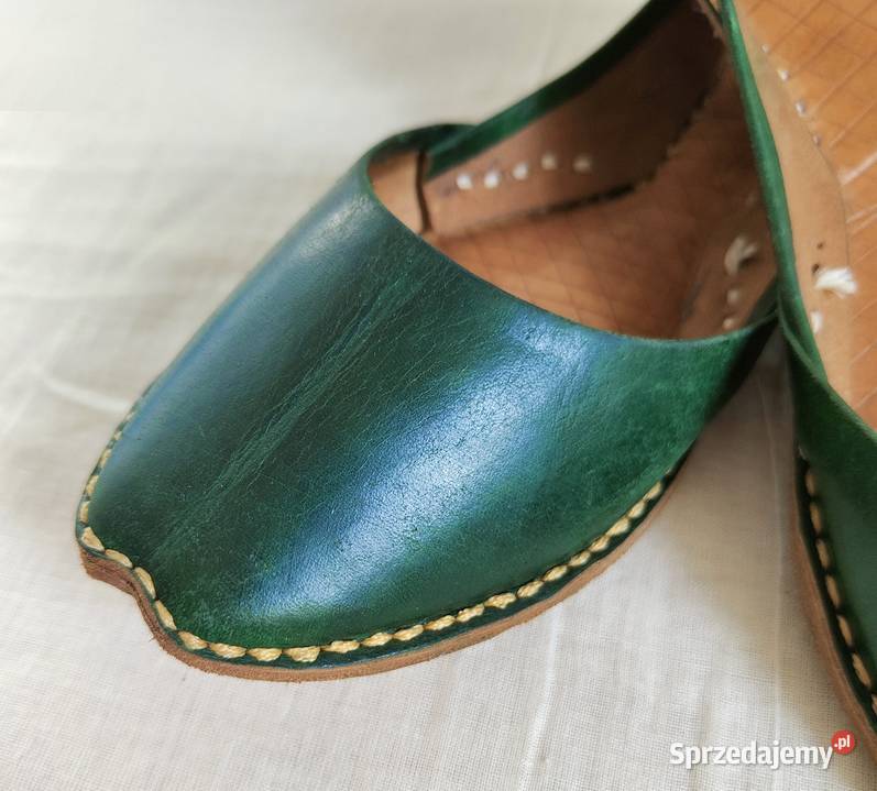 Zielone skórzane buty balerinki 37 skóra orient zachodniopomorskie Szczecin