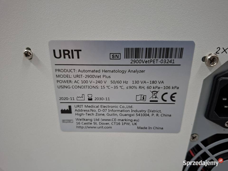 WETERYNARYJNY ANALIZATOR HEMATOLOGICZNY URIT2900 Warszawa