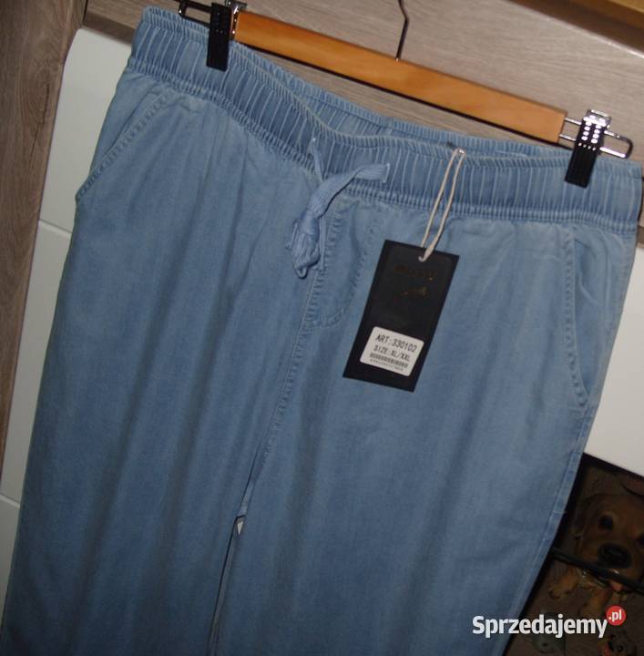 Spodnie MIEGO proste szeroka nogawka ala jeans Spodnie Rawicz