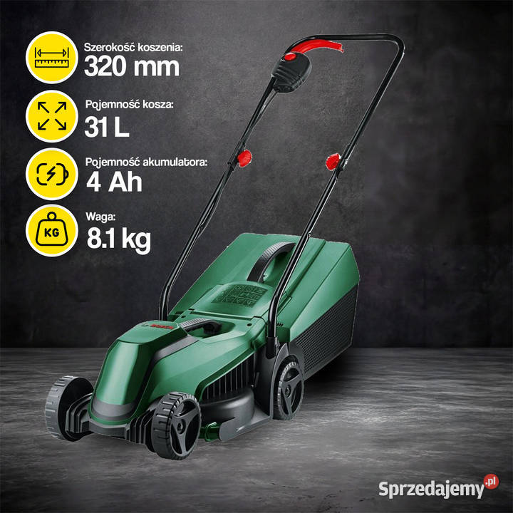 Kosiarka akumulatorowa BOSCH EasyMower 18V32200 Zestawy elektronarzędzi Żdżary