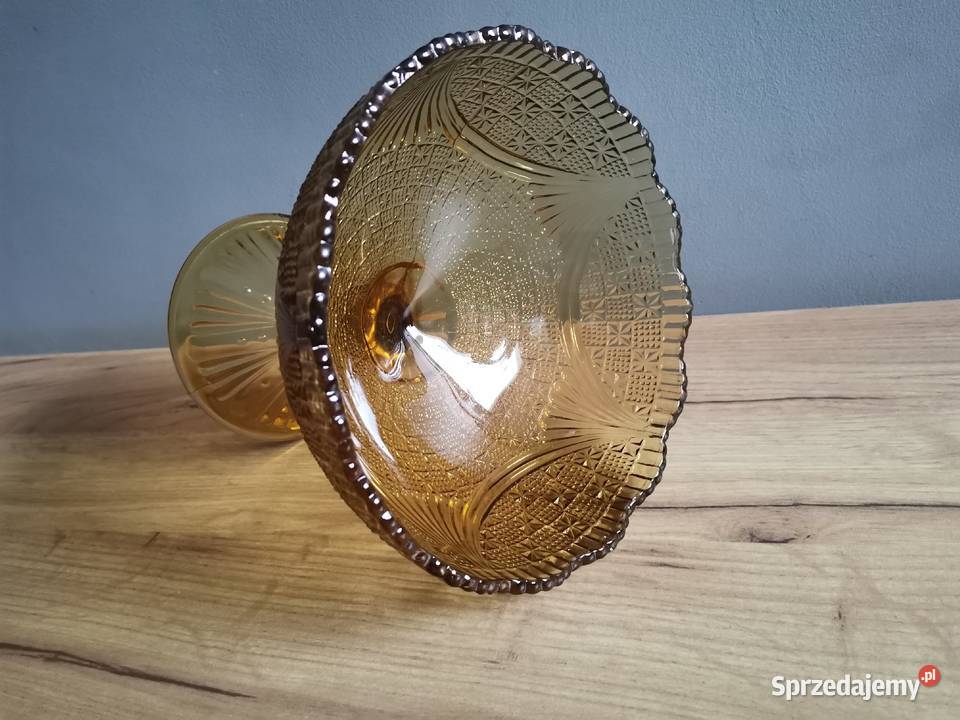 Stara nieużywana owocarka Girlandy szkło miodowe Katowice