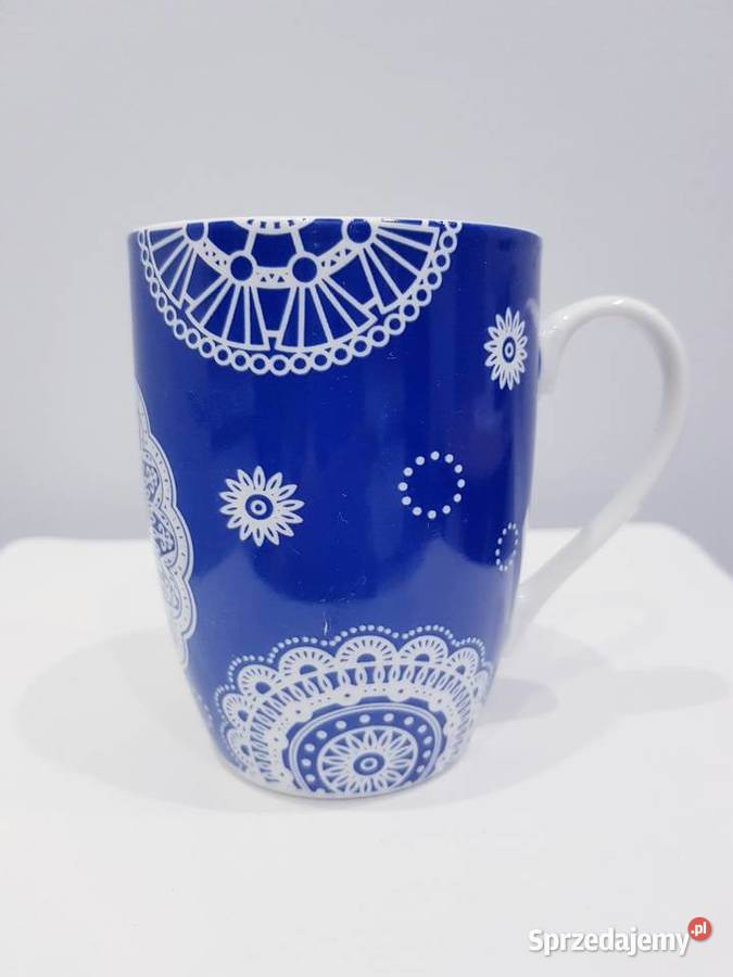 Kubek ceramiczny z imitacją haftu Kubki Dąbrowa Górnicza