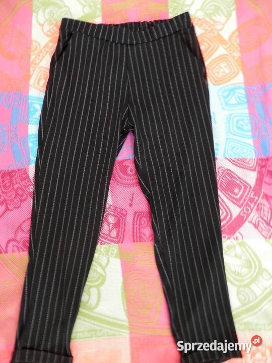 Spodnie Joggery Tapered Leg Czarne w Paski by UK Łomża sprzedam