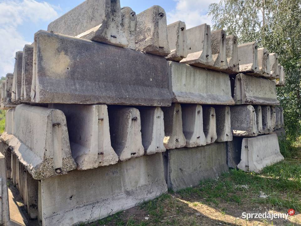 Bariery betonowe dwustronne III gatunek używane Dąbrowa Górnicza