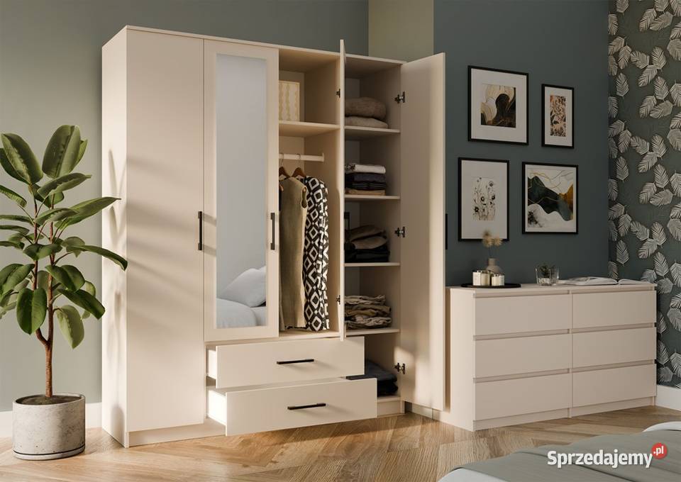 Szafa Romana 160 X 205 LUSTRO KASZMIR BEŻ 160cm