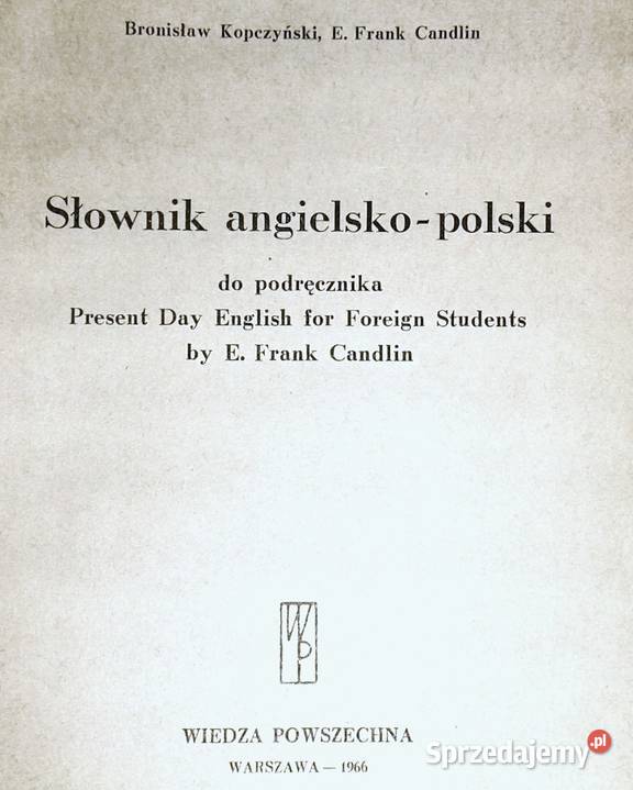 Słownik angielskopolski do podręcznika present Rok wydania 1966 Chełm sprzedam